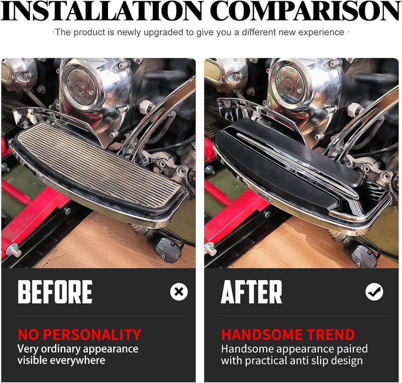 CARGLETRUE Motorcycle Driver Rider Floorboard Front Foot Pegs Fit For Harley Touring Road King Electra Street Road Glide 1986-2025 Trike 2008-2025 Softail FL 1986-2017 FLD 2012-2016 Chrome - Image 2